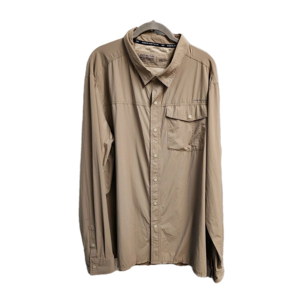 Eberlsetock Sawtooth Snap Shirt Khaki Size XL Mens Outdoor Fishing Hiking